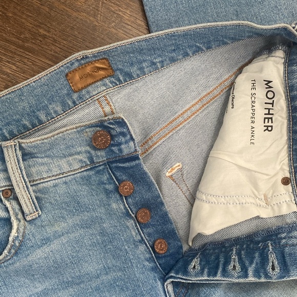 MOTHER THE SCRAPPER ANKLE IN CAMERA OBSCURA HI RISE BUTTON FLY STRETCH DENIM - Picture 8 of 12